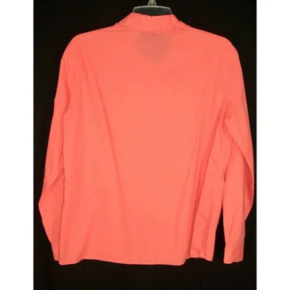 J. Jill Top XS Button Down Ruffle Collar Orange Coral - Picture 7 of 7